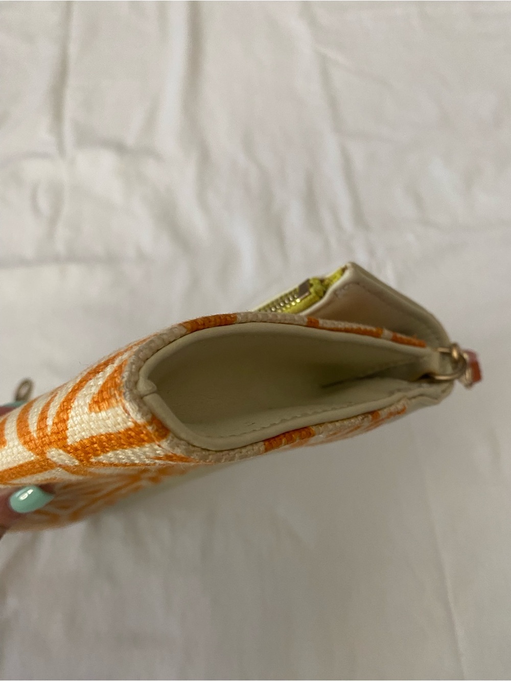 Spartina 449 Cream and Orange Geometric Wristlet - Picture 5 of 16